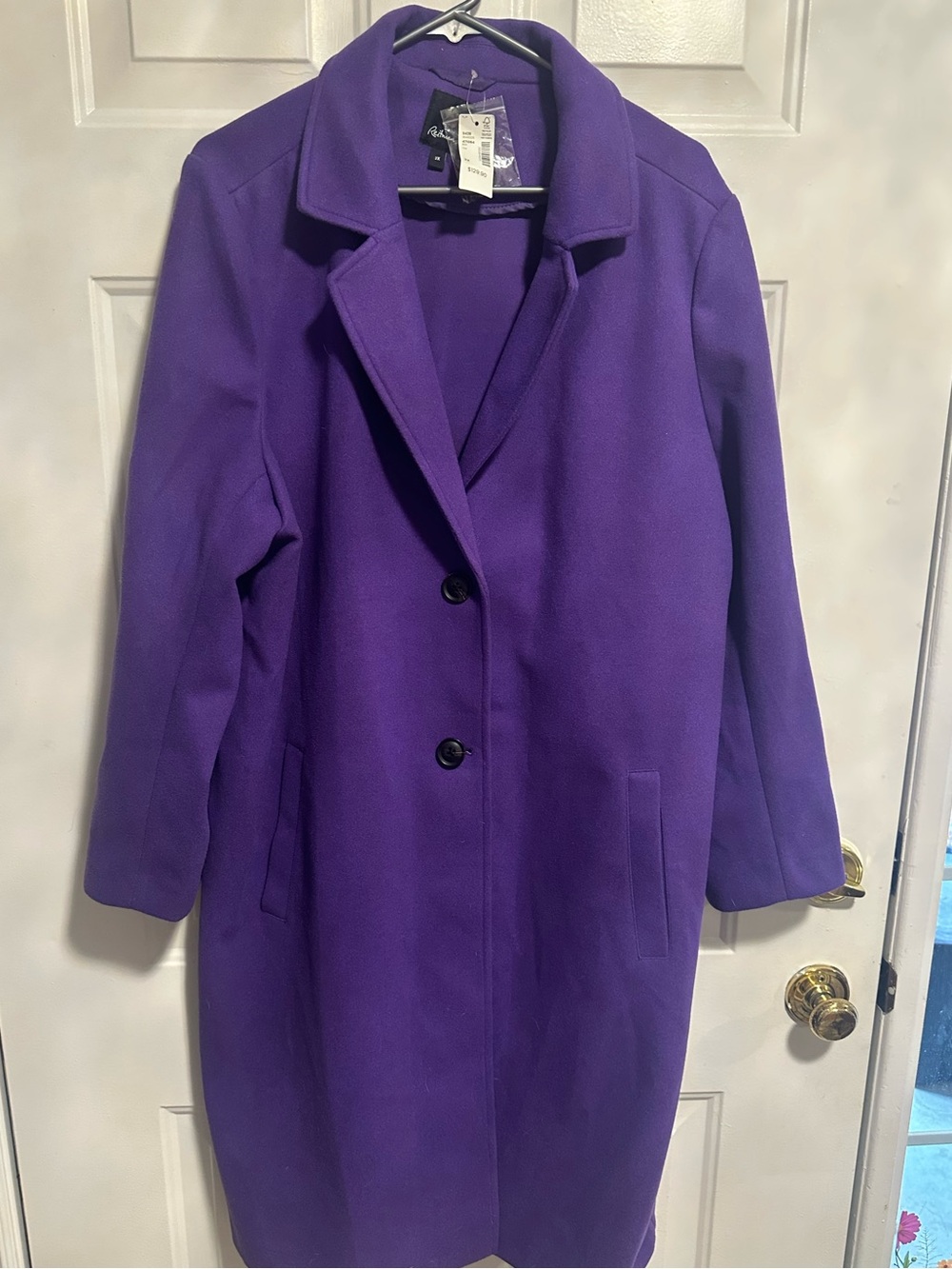 Reitmans Purple Single-Breasted Brushed Trench Coat